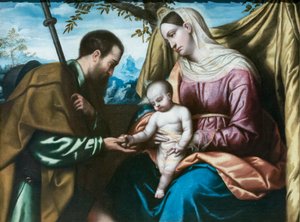 Jungfru Maria med barnet och helgonet Roch av Alessandro Bonvicino Moretto