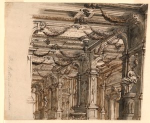 Scendesign: Palace Interiör av Alessandro Galli Bibiena, 1686 – 1748