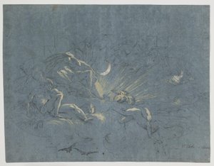 Selene och Endymion, design för en takmålning av Alessandro Gherardini