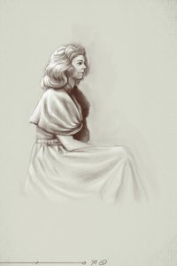 En ung kvinna som lever under det första kejsardömet, tidigt 1800-tal. Illustration av Alessandro Lonati. 2010 av Alessandro Lonati