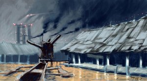 Förväntan: hus på pålar (palafitter). Illustration av Alesandro Lonati. 2010 av Alessandro Lonati