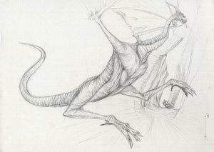 Fantastic Creature: A Dragon Pencil Sketch av Alessandro Lonati av Alessandro Lonati