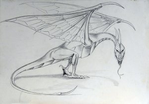 Fantastisk varelse: Draken. Skiss av Alessandro Lonati av Alessandro Lonati