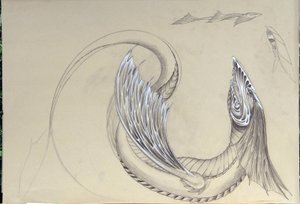 Fantastisk varelse: Sea Dragon. Skiss av Alessandro Lonati av Alessandro Lonati