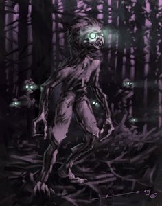 Legendary Creature: Chupacabras, sydamerikansk vampyr Teckning av Alessandro Lonati av Alessandro Lonati