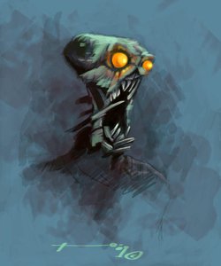 Legendary Creature: Chupacabras, sydamerikansk vampyr Teckning av Alessandro Lonati av Alessandro Lonati