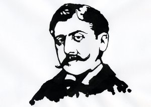 Marcel Proust (bläck på papper) av Alessandro Lonati
