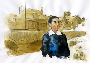 Marcel Proust ung i Illiers Combray (bläck på papper) av Alessandro Lonati