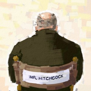 Porträtt av regissören Alfred Hitchcock, 2023 (illustration) av Alessandro Lonati