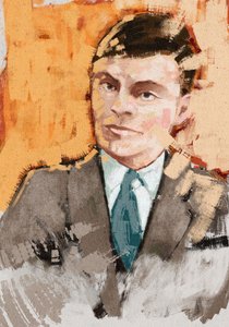 Porträtt av matematikern Alan Turing, 2023 (illustration) av Alessandro Lonati