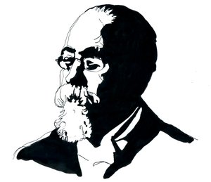 Porträtt av Cesare Lombroso (1835-1909) grundare av den italienska skolan för kriminologi (Porträtt av Cesare Lombroso italiensk kriminolog och läkare, grundare av den italienska skolan för positivistisk kriminologi) av Alessandro Lonati