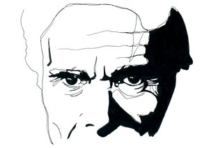 Porträtt av den italienske författaren och regissören Pier Paolo Pasolini (Porträtt av den italienske författaren och regissören Pier Paolo Pasolini) av Alessandro Lonati
