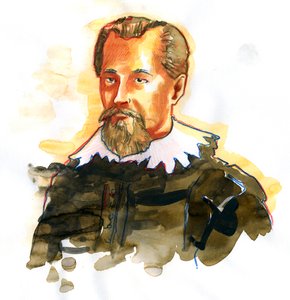 Porträtt av Johannes Kepler (eller Keppler) (1571-1630) (Porträtt av den tyske matematikern, astronomen och astrologen Johannes Kepler) av Alessandro Lonati