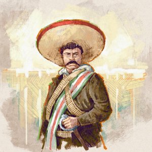 Porträtt av mexikansk revolutionär Pancho Villa, 2023 (illustration)