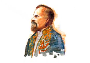Porträtt av Raymond Poincare (1860-1934) cirka 1914 i kostym av Legion d