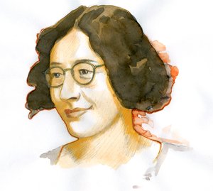 Porträtt av Simone Weil (akvarell på papper)