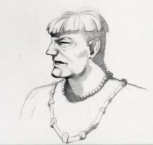 Porträtt av en pirat (privatman) eller byst av en sjöman. Teckning av Alessandro Lonati. av Alessandro Lonati