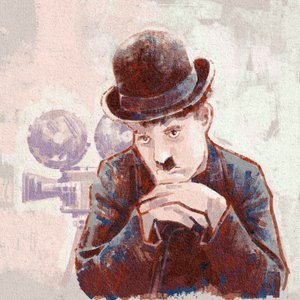 Porträtt av skådespelaren och regissören Charlie Chaplin (illustration) av Alessandro Lonati