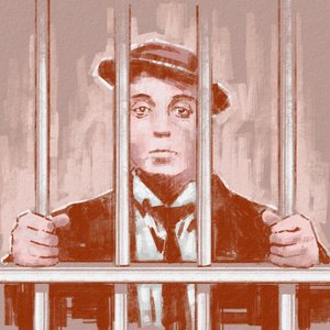 Porträtt av regissören och skådespelaren Buster Keaton (illustration) av Alessandro Lonati