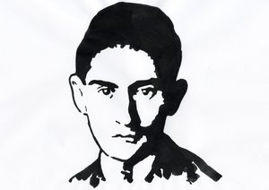 Porträtt av den pragiska författaren Franz Kafka (1883-1924) (Porträtt av den tyskspråkiga romanförfattaren Franz Kafka) av Alessandro Lonati