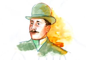 Porträtt av poeten Guillaume Apollinaire (1880-1918) (engelsk poet Guillaume Apollinaire) av Alessandro Lonati