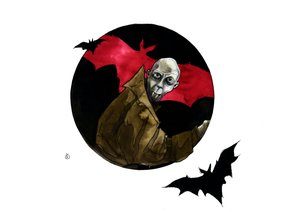 Representation av karaktären av vampyren Nosferatu av Alessandro Lonati