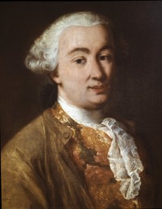 Porträtt av Carlo Goldoni, italiensk teaterförfattare, detalj (olja på duk