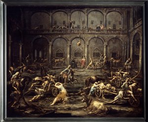 Ankomst av gallerierna till fängelset i Genua Målning av Alessandro Magnasco (1667-1749) 1700-tal sön. 1,16x1,42 m Bordeaux, Museum of Fine Arts.