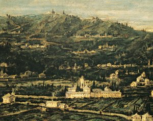 Detalj av underhållning i Garden of Albaro av Alessandro Magnasco