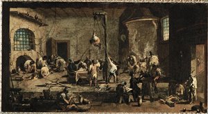Scen i tingshuset ... (olja på duk) av Alessandro Magnasco