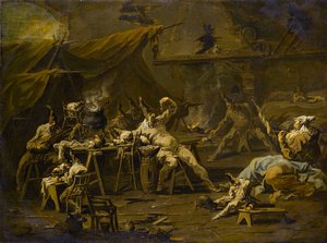 Nattvarden av Pulcinella och Colombina, c.1725-1730