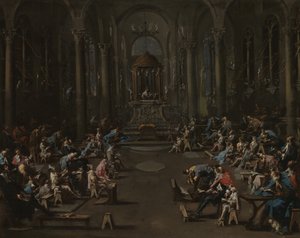 Synagogan, 1725-35 av Alessandro Magnasco