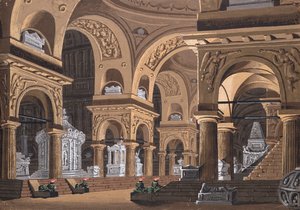 Scendesign för Opera Castore och Polluce av Francesco Bianchi. av Alessandro Sanquirico