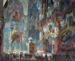 Kröningen av kejsar Ferdinand I av Österrike till kung av Lombardiet-Veneto i katedralen i Mila