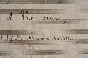 Manuskriptpartitur av XXV kantater för soloaröst av Alessandro Scarlatti (1660-1725) av Alessandro Scarlatti