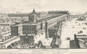 Påvens palats på Quirinale-kullen, även känd som Monte Cavallo, teckning och gravyr av Alessandro Specchi (1668-1729), Italien av Alessandro Specchi