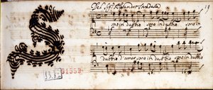 Jag tvivlar på kärlek ... handskrivna noter av Alessandro Stradella (1644 - 1682) italiensk kompositör. Estense bibliotek Modena av Alessandro Stradella