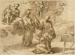 Den heliga Katarina av Sienas vision av Alessandro Turchi