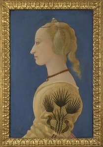 Porträtt av en dam. Omkring 1465 av Alesso Baldovinetti