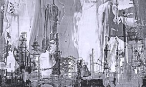 Factory, 2019, (blandade media) av Alex Caminker