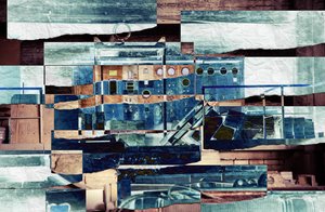 tegelstenar, 2019, (collage) av Alex Caminker
