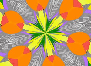 blommor #108,2019,(blandade media) av Alex Caminker