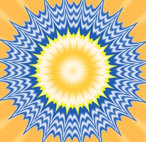 optisk vibration, 2019, (blandade media) av Alex Caminker