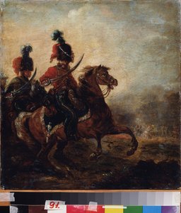 Ryttare. (Husarernas regemente). Målning av Alexander Osipovich Orlowski (1777-1832), olja på duk
