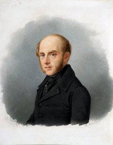 Porträtt av greve Sergei Ouvarov (1786-1855), rysk statsman - Akvarell på kartong av Alexander Alexejevitj Vasilyevsky (1794-1849), tidigt 1840-tal - Porträtt av greve Sergey Semionovich Uvarov (1786-1855) - Akvarell på kartong av Alexand av Alexander Alexeyevich Vasilyevsky