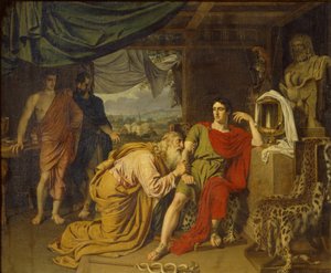 Priamus ber tårfyllt Akilles och tigger om Hectors kropp, 1824