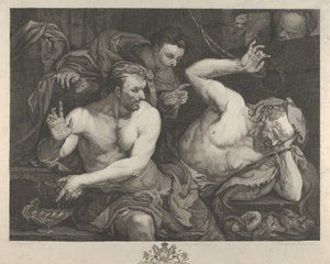 Josef tolkar drömmarna om Faroas överste butler och bagare, 1766. av Alexander Bannerman