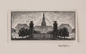 Danska:  Vinjett till H. Hertz "Posthuset i Hirschholm"