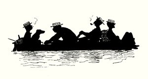 Illustration för We Three and Troddles (litografi) av Alexander Carruthers Gould