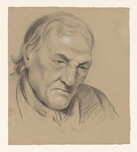 Sitter barbröstad man